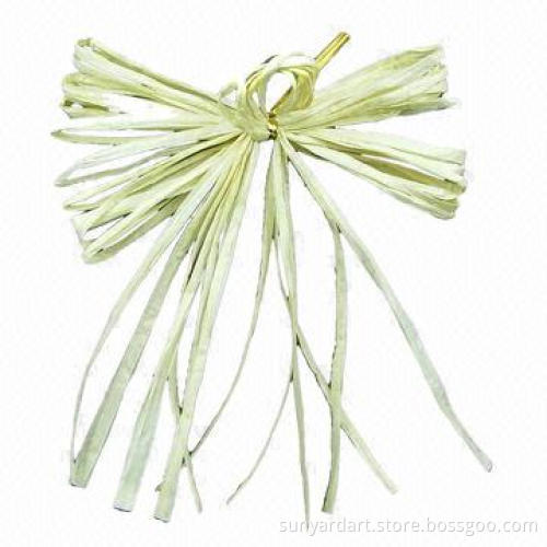 Raffia ribbon bow with twist tie for packaging decoration